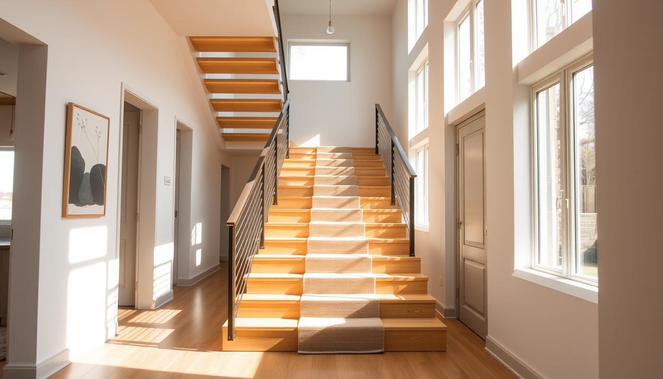 flur mit offener treppe gestalten