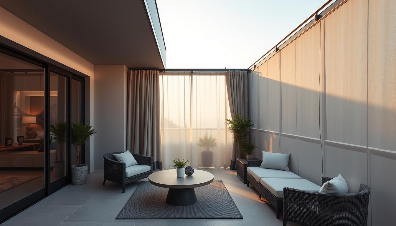 Sichtschutz Terrasse mit modernen Terrassenvorhängen